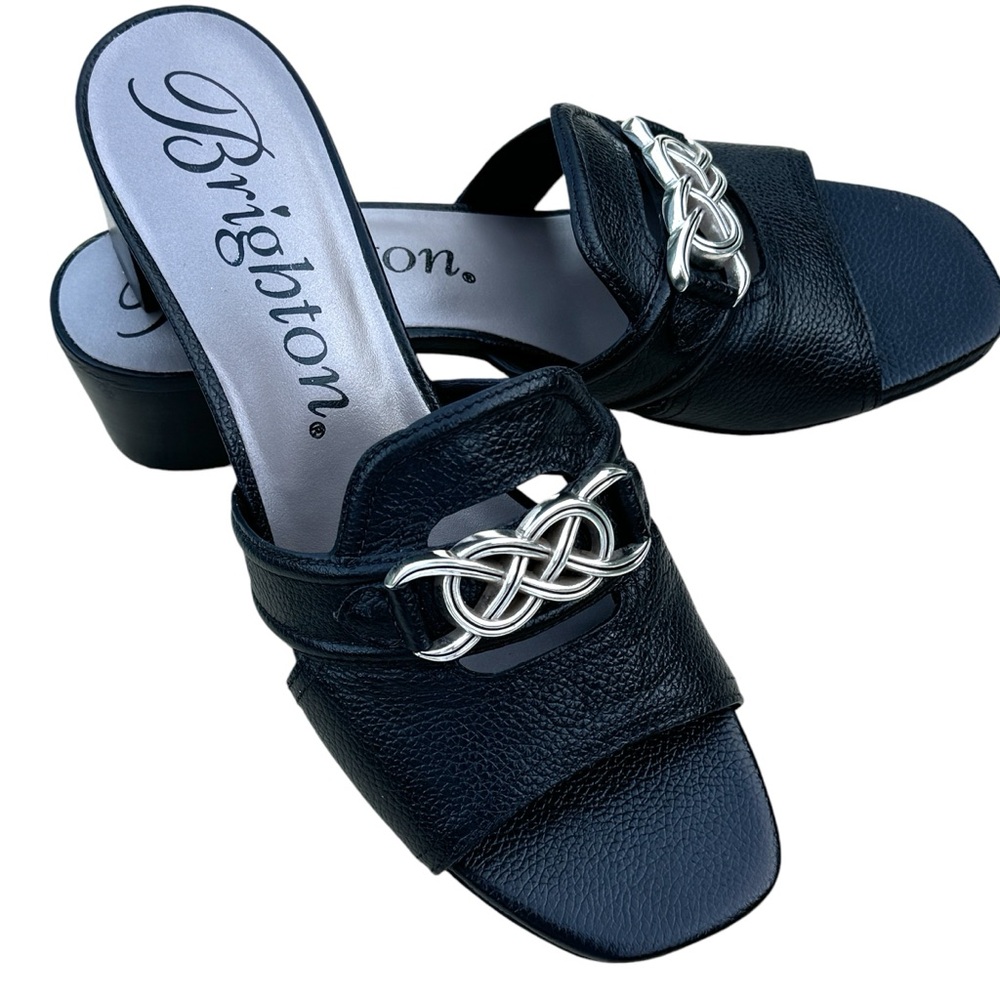 BRIGHTON KACEY Black Leathher Sandals Sz 7.5 NWT